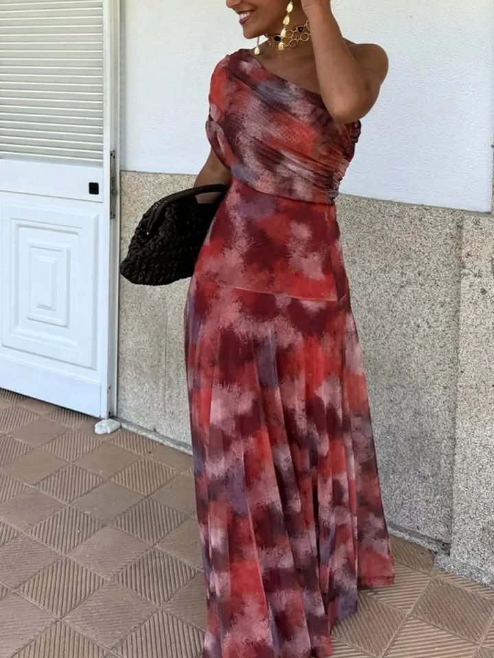 Vestido de menina de um ombro só em tule