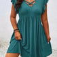 【Plus Size】Vestido Liso com Decote Vazado