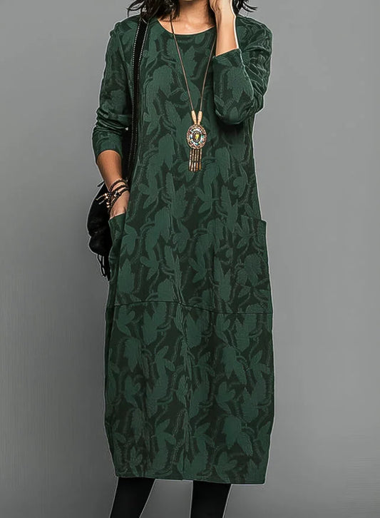 Elegant long-sleeved winter dress for women