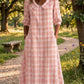 Vestido Xadrez Vintage para Mulher com Bolsos