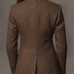 Blazer em tweed espinha de peixe com patchwork estampado