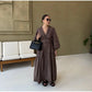 Elegante saia comprida de renda sólida com decote em V