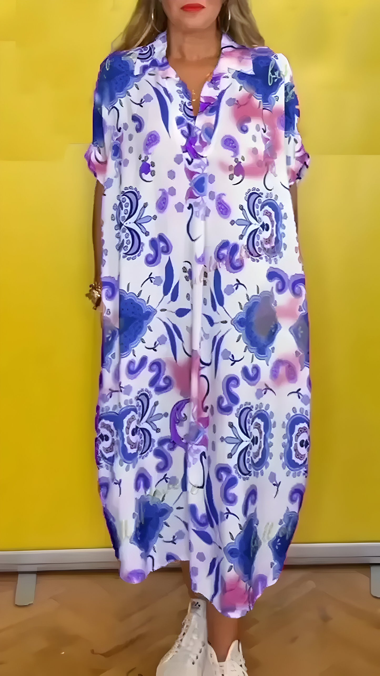 Vestido Lidia - Estampado - Ultraleve, Solto e com um Caimento Perfeito (Verão 2025)