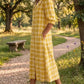 Vestido Xadrez Vintage para Mulher com Bolsos