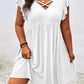【Plus Size】Vestido Liso com Decote Vazado