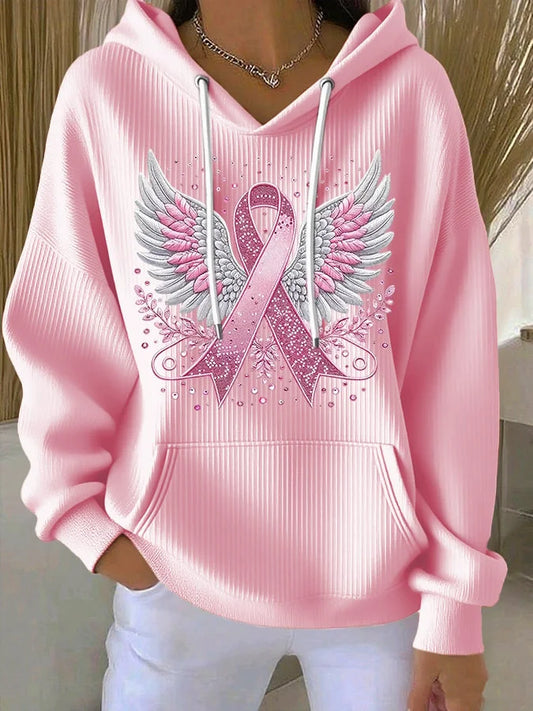 Sweatshirt de mulher com estampa de asas e fita