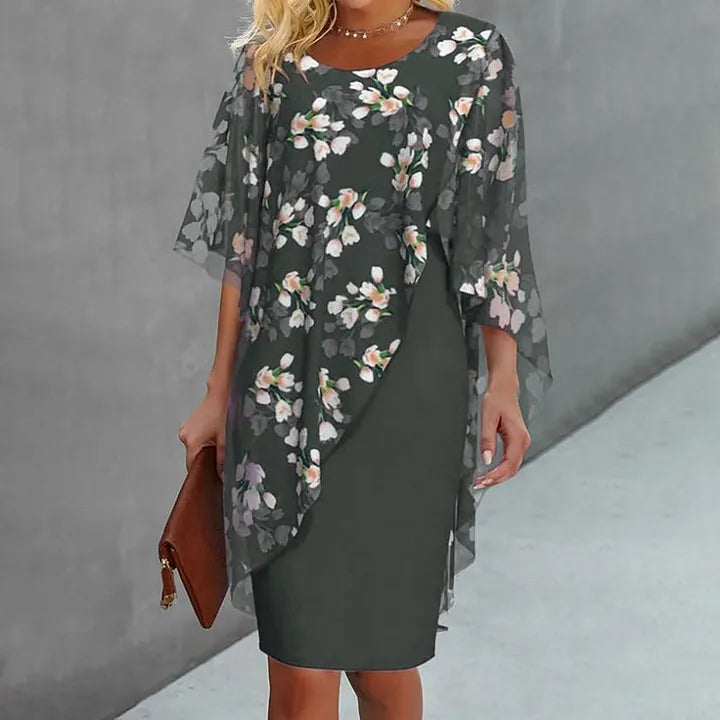 📢📢⏰ Conjunto feminino elegante: blusa e vestido floral