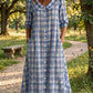 Vestido Xadrez Vintage para Mulher com Bolsos