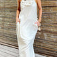 Vestido comprido de linho misto 2025