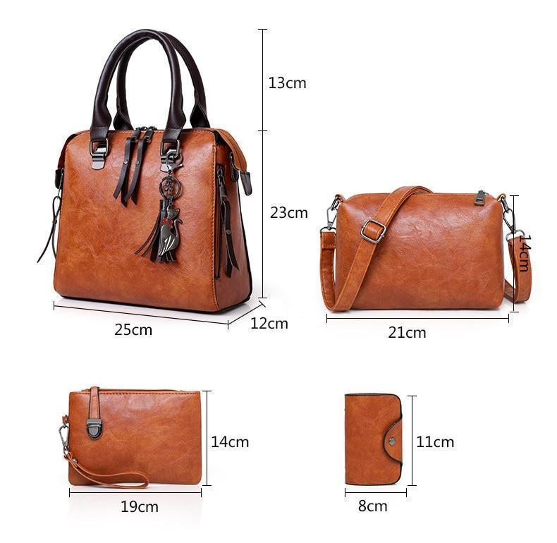 Disponível exclusivamente em conjunto de 🔥4 peças. Bolsa de senhora em couro. 2026